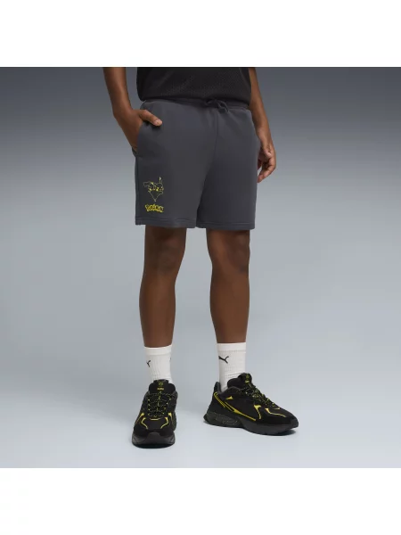 Młodzieżowe szorty PUMA x POKÉMON o luźnym kroju Akcesoria szary