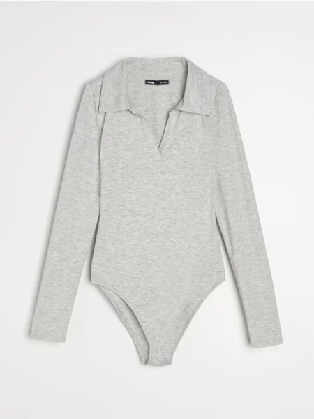 Боді з добавкою сірий