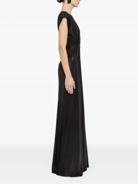 Maxi rochie maxi Nissa cu volane de costum negru