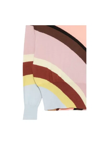 Dzianinowy sweter Paul Smith w paski z paskiem