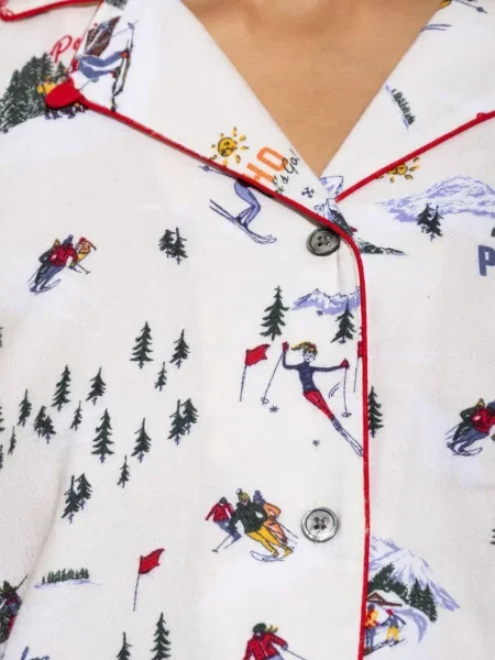 Кариран сатенен сутиен Polo Ralph Lauren с автограф червено