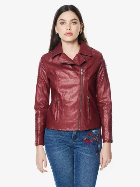 KOROSHI Geacă de primăvară-toamnă roşu închis