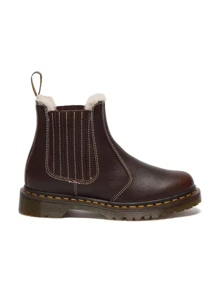 Dr. Martens ghete chelsea de piele Leonore II cu platformă izolare ușoară maro