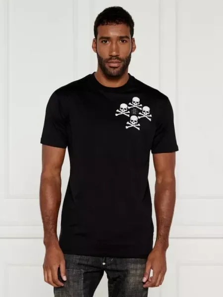 Philipp Plein Tricou Skull&Bones negru