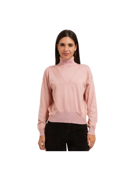 Sweter z golfem Gaudi różowy
