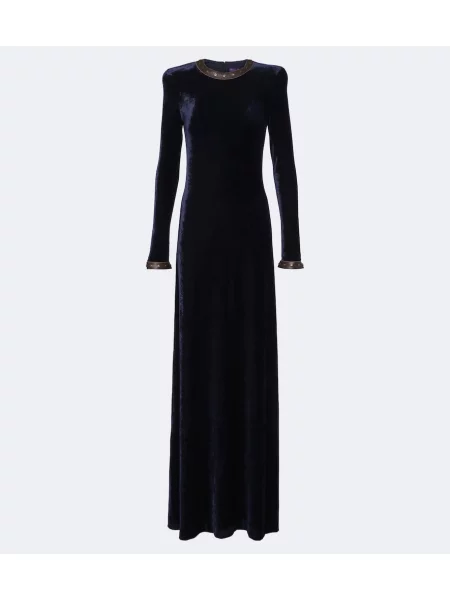 Rochie Ralph Lauren Collection din velur albastru