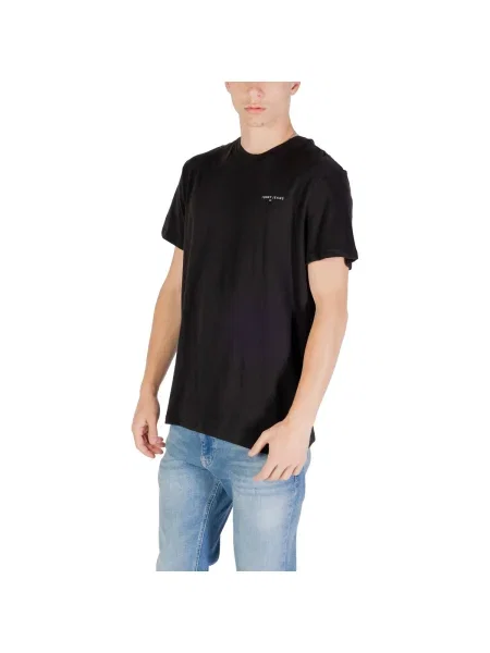 Tricou Tommy Jeans cu mâneci scurte negru