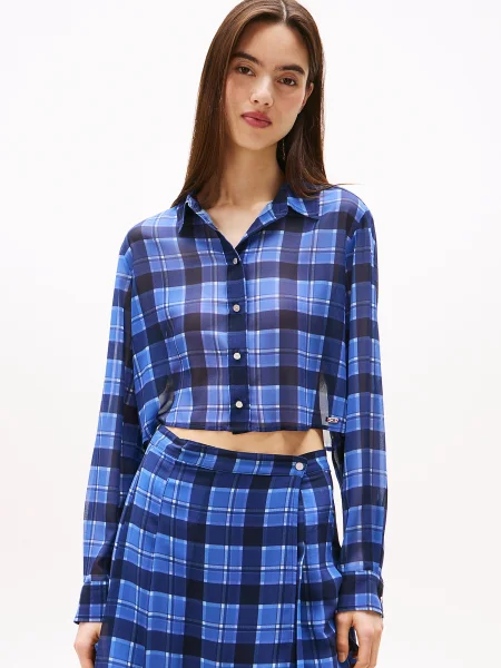 Tommy Jeans Bluză albastru / albastru închis alb