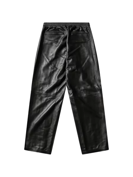 Pantaloni Y-3 din piele negru
