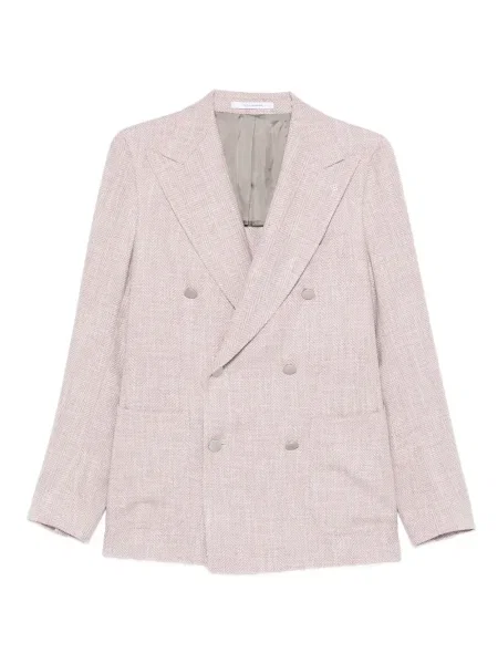 Sacou Tagliatore cu model herringbone roz