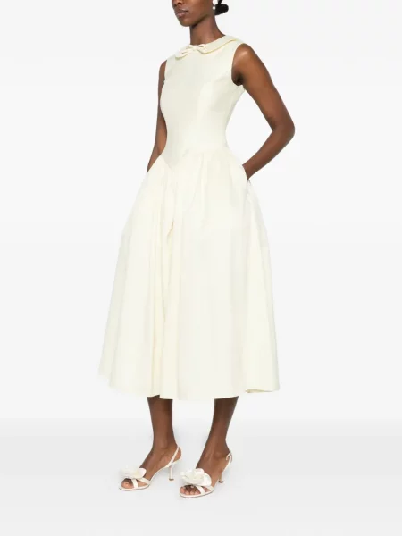 Rochie midi Self-portrait cu funde galben