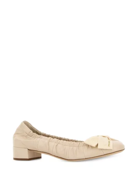 Pantofi cu toc Prada cu funde din piele