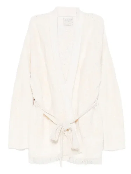 Cardigan Forte_forte cu franjuri alb