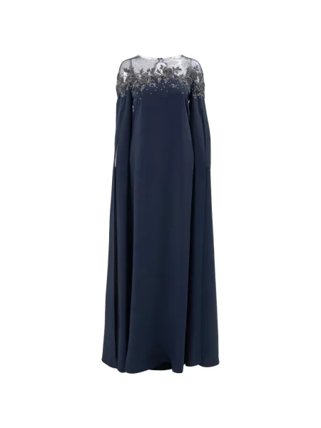 Rochie maxi Carolina Herrera cu model floral albastru