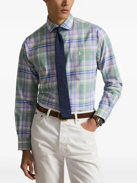 Τέντωμα καρό κιλότα Polo Ralph Lauren με κέντημα πράσινο