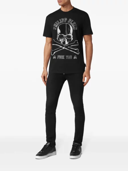 Raštuotas marškinėliai Philipp Plein juoda
