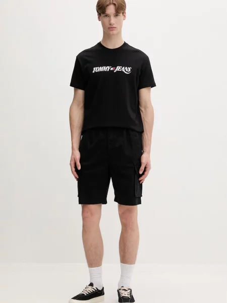 Tommy Jeans tričko pánske čierna