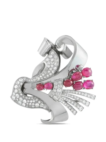 Diamant platină brosa Lb Exclusive argintiu