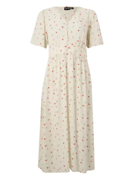 PIECES Rochie de vară PCTALA galben deschis / verde închis / roz / orange roșu