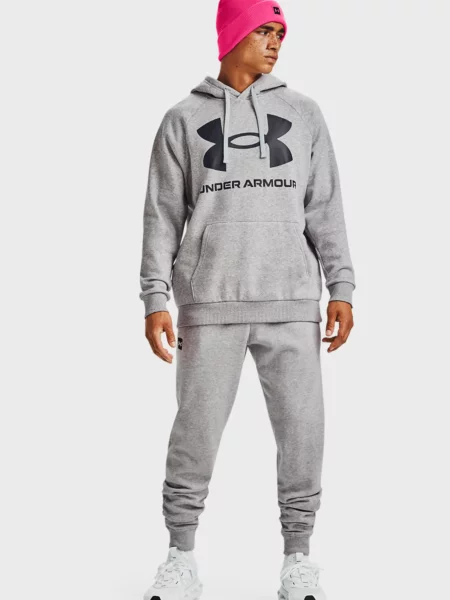 Флисовое худи Under Armour с автографом серое