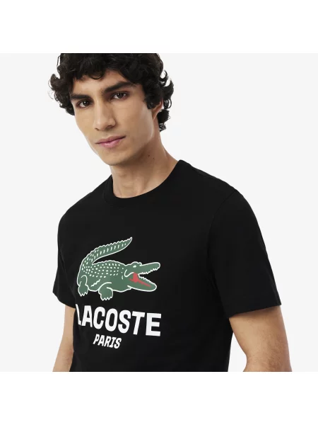 Lacoste T-Shirt Z Nadrukiem brązowy