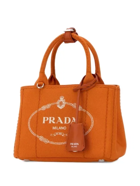 Mini geantă Prada din canvas mini portocaliu