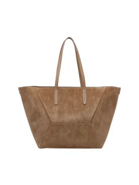 Shopperka Brunello Cucinelli skórzana brązowa