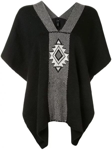 Poncho Voz tricotate negru