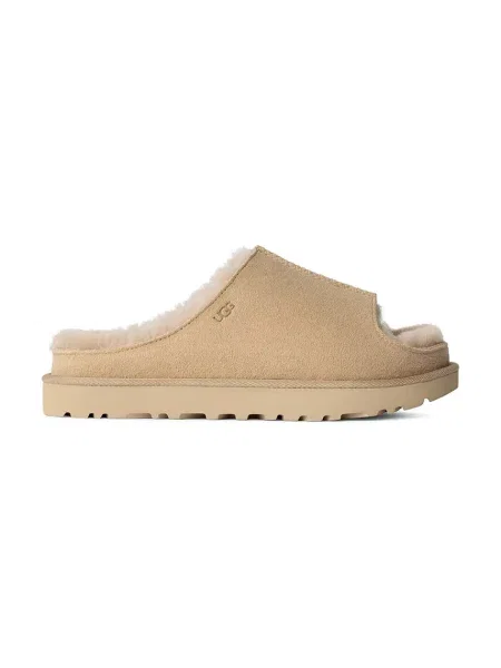 UGG papucs velúrból Greenport Slide női platformos bézs
