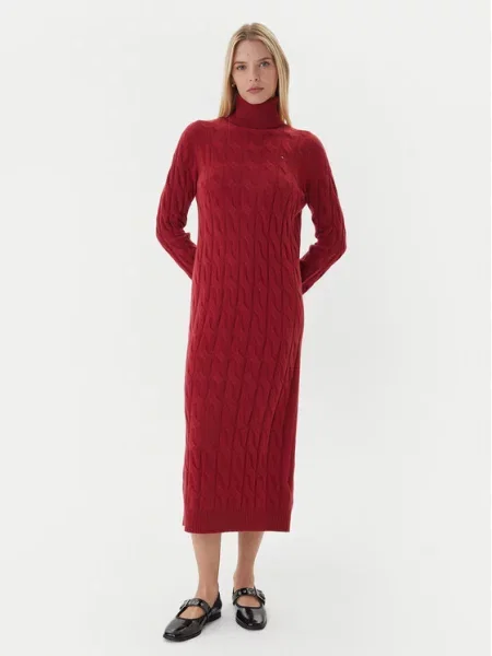 Tommy Hilfiger Pletena obleka rdeča