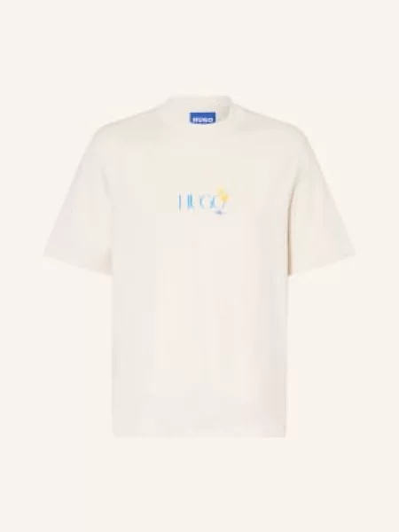 T-shirt o kroju regular fit z nadrukiem na plecach model NULAXO' Hugo Blue niebieska