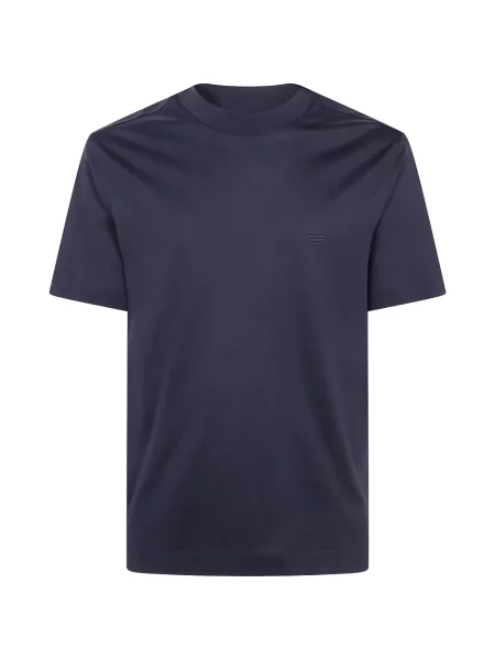 Tricou Emporio Armani cu broderie din jerseu albastru