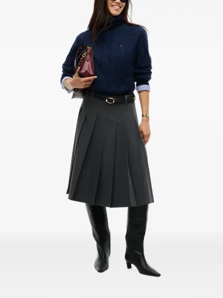 Fustă midi Tommy Hilfiger gri