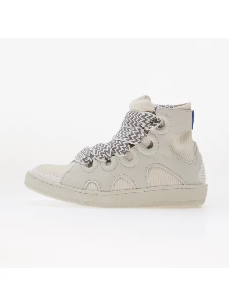 Sneakers Lanvin High Knitted Curb Sneakers White EUR 43 alb