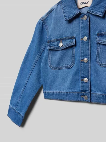 Kurtka jeansowa krótka z czystej bawełny model ‘LUMI’ Only niebieska