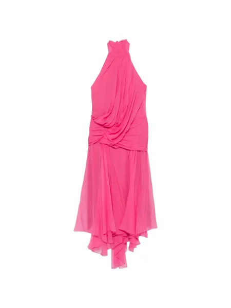 Rochie Alberta Ferretti drapată cu gât halter roz