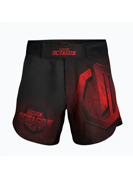 Pantaloni scurți de antrenament pentru bărbați Octagon Legion Conquest black/red negru