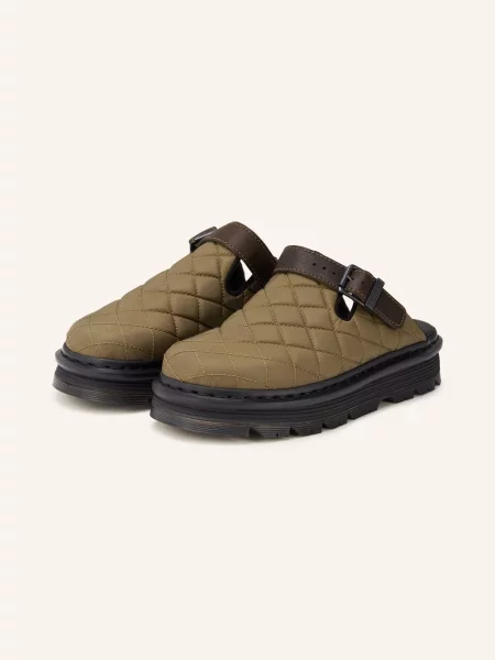 Dr. Martens Pantofle Zebzag olivová / tmavě hnědá