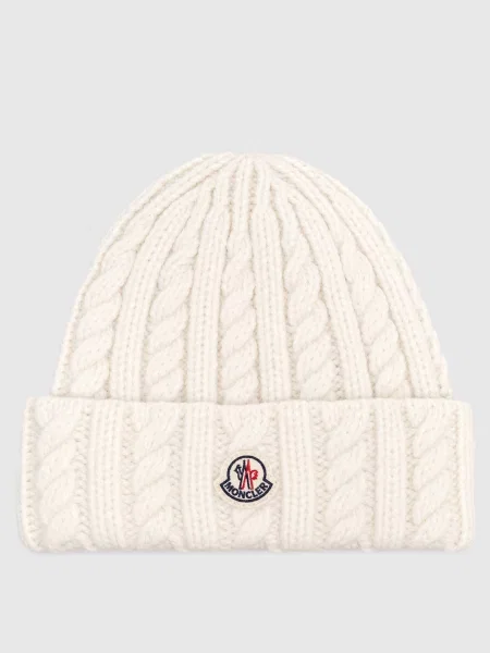 Шапка кольору айворі з вовною альпаки Moncler бежева