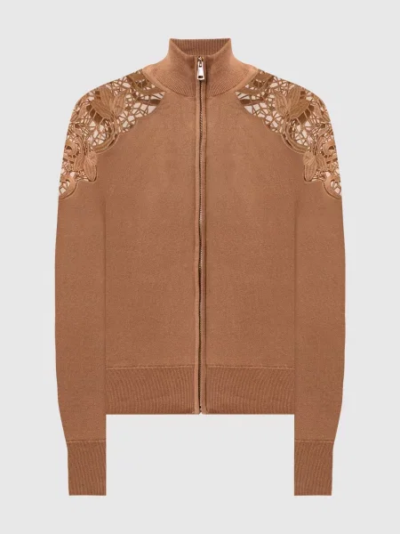 Спортивна куртка з вишивкою Twinset коричнева