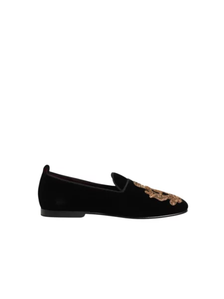 Aksamitne półbuty Dolce And Gabbana niebieskie