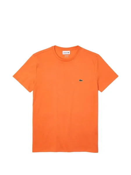Tricou Lacoste cu decolteu rotund portocaliu