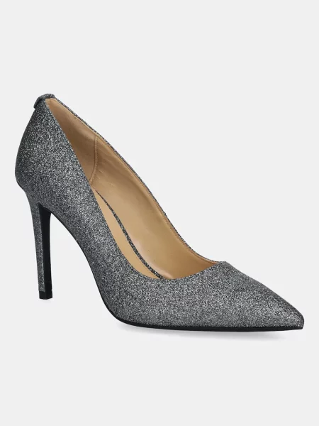 Кожени обувки с тънък MICHAEL Michael Kors Alina сребристо