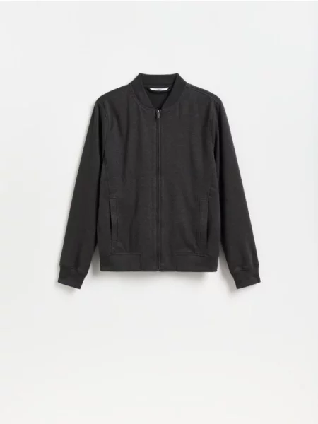 Reserved Rozpinana bluza bomberka ciemnoszary