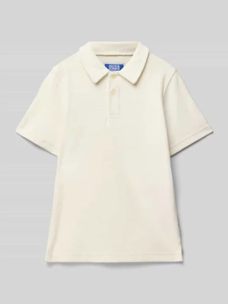 Koszulka polo o kroju regular fit z krótką listwą guzikową Jack & Jones biała