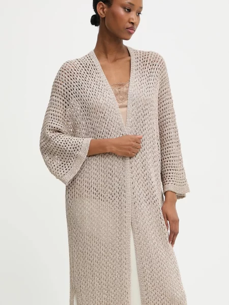 Сако Answear.LAB с уголемена кройка с изчистен дизайн кафяво