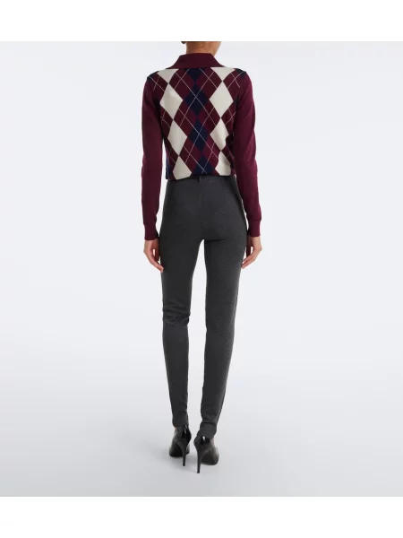 Cu centură leggings Self-portrait gri