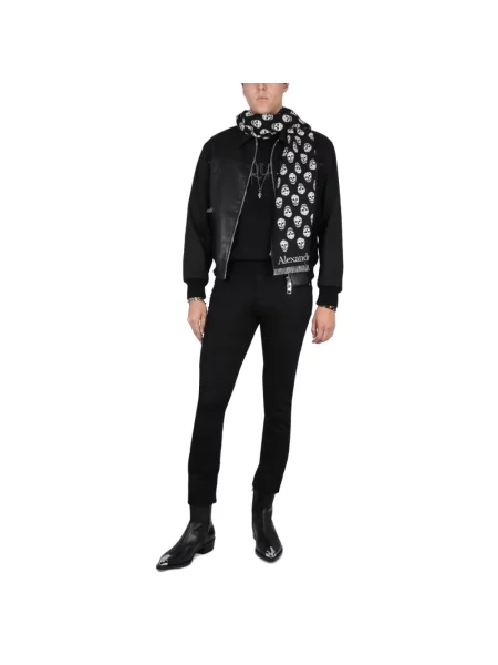 Haftowany sweter Alexander Mcqueen czarny