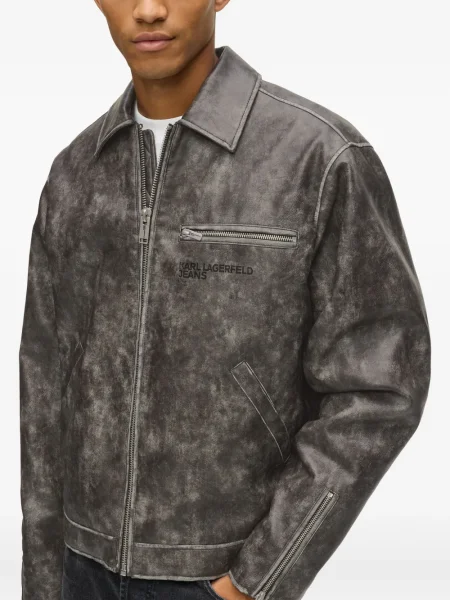 Geacă de blugi Karl Lagerfeld Jeans gri