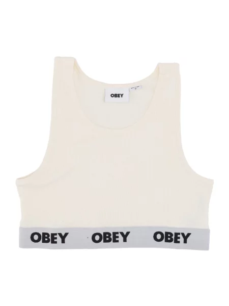 Top Obey ze spandexu z logo beżowy